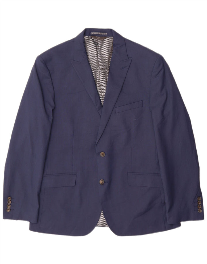 Marks & Spencer Chaqueta tipo blazer de 2 botones para hombre UK 42 Grande Poliéster azul marino