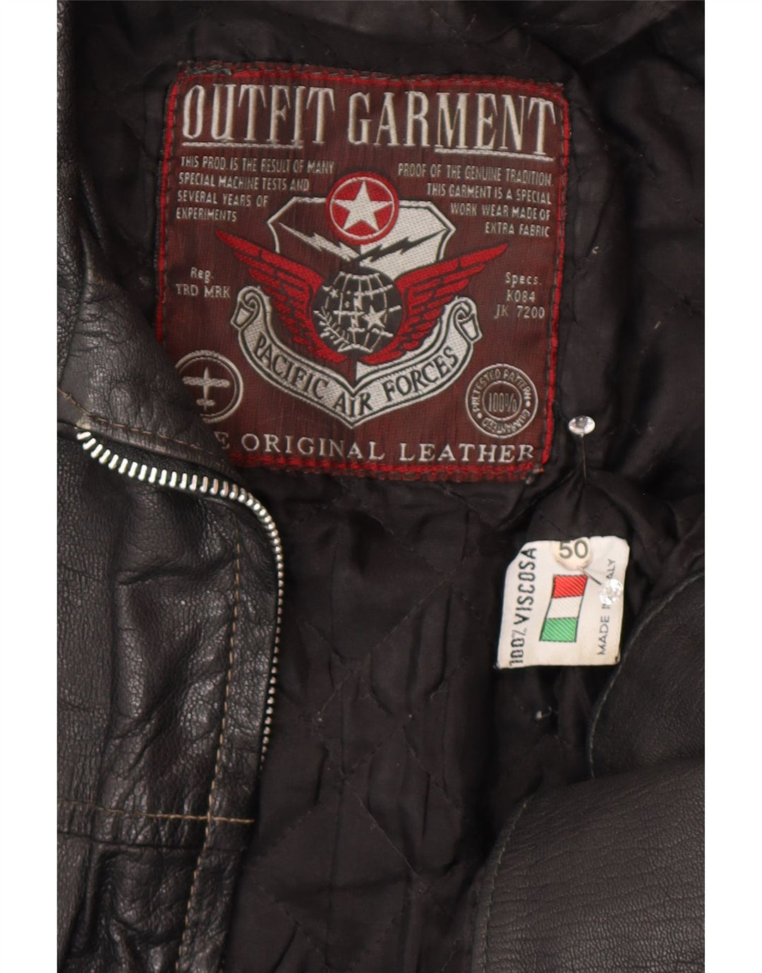 VINTAGE Chaqueta de cuero para hombre IT 50 Cuero negro grande