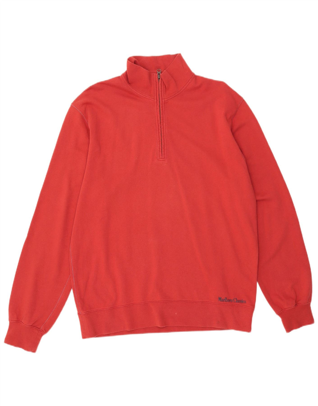 MARLBORO CLASSICS Sudadera con cuello y cremallera para hombre Jumper XL Algodón rojo
