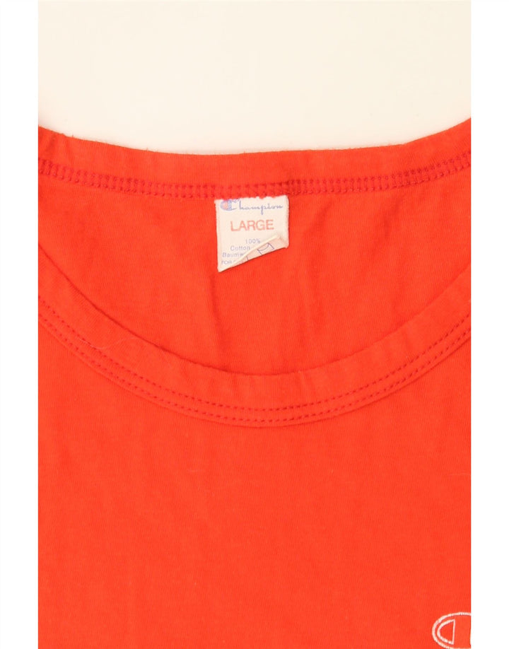 CHAMPION Womens Vest Top UK 14 Large Red Cotton Vintage Champion and Second-Hand Champion from Messina Hembry 