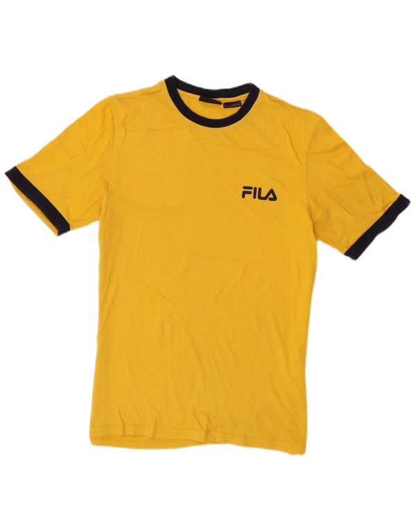 Fila Hombre Camiseta Top Small Amarillo Colorblock Algodón