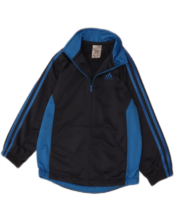Adidas - Chaqueta de chándal para niño, 5-6 años, color negro