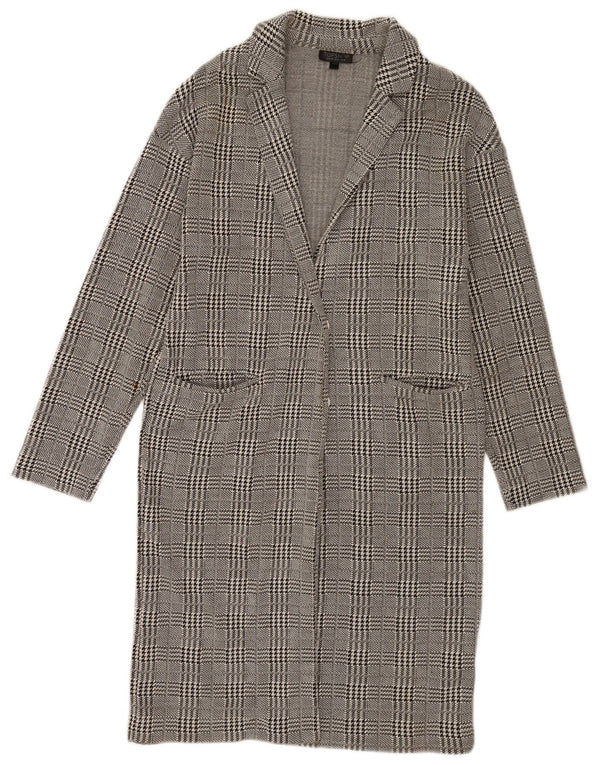Topshop Abrigo para mujer UK 10 Small Gris Pata de gallo Algodón