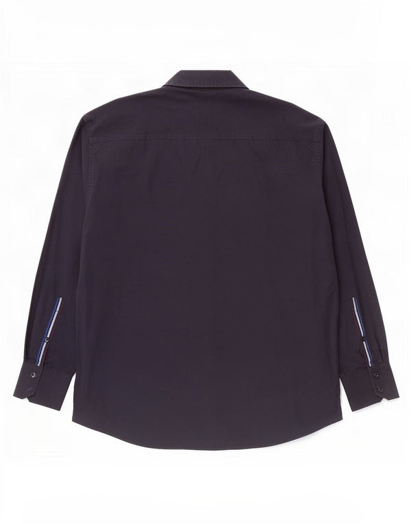 Ben Sherman Camisa para hombre XL Algodón a rayas azul marino