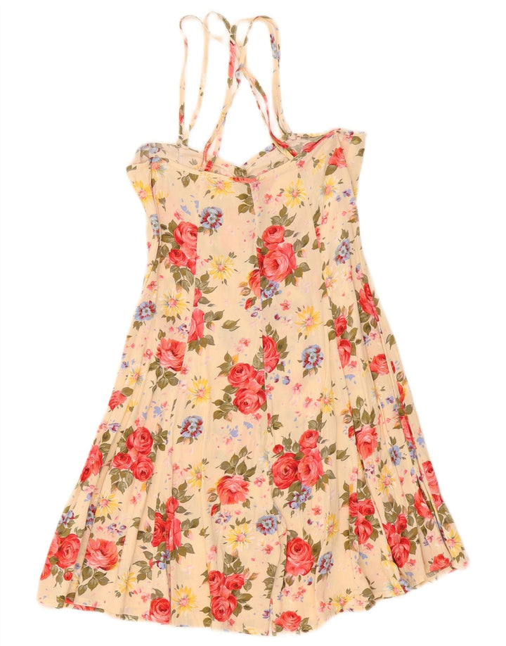 Mono corto vintage para mujer IT 42 Viscosa floral amarilla media