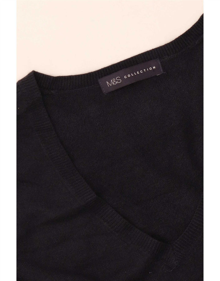 Marks & Spencer Suéter con Cuello en V para Mujer UK 46 Grande Azul Marino
