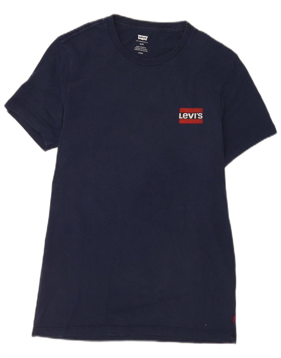 Levi's Hombre Slim Fit Camiseta Top Small Azul Marino Algodón