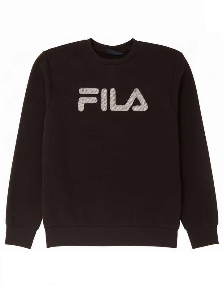 Fila Hombre Graphic Sudadera Jumper Medium Negro Algodón
