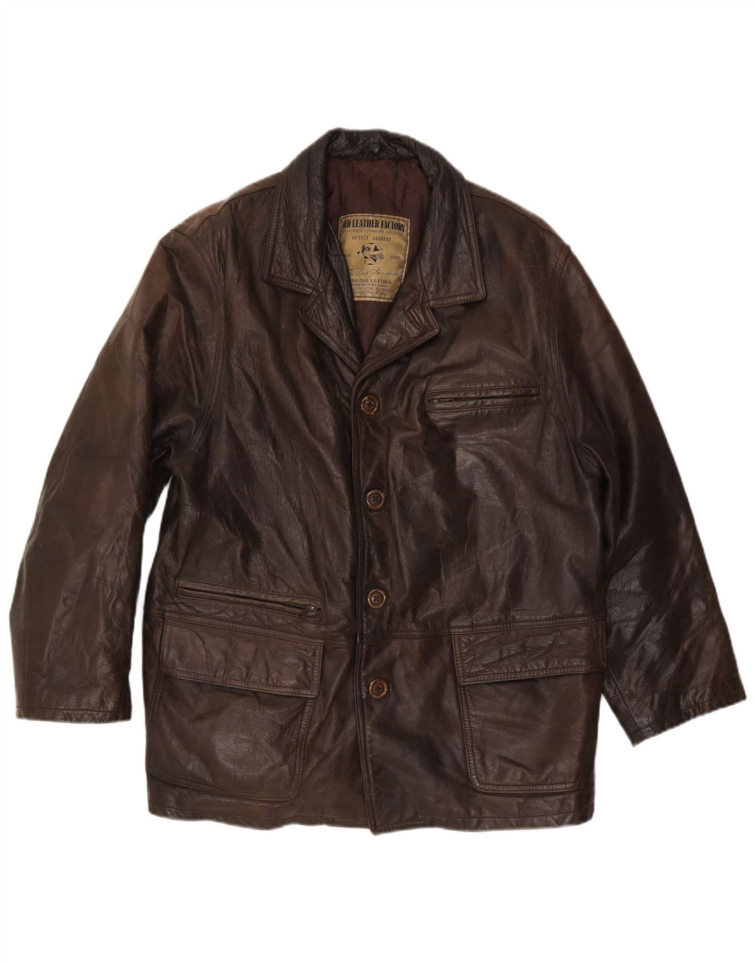 RELISH Chaqueta de cuero para hombre UK 40 Cuero marrón grande