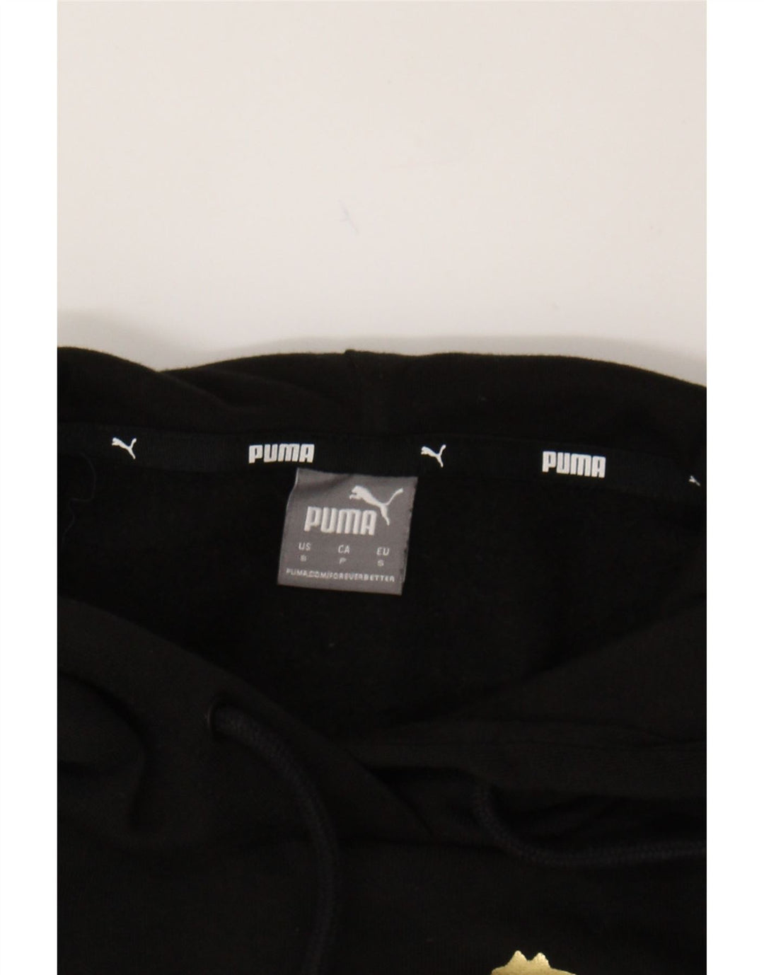 PUMA Mens Graphic Hoodie Jumper Small Black Cotton Vintage Puma and Second-Hand Puma from Messina Hembry 