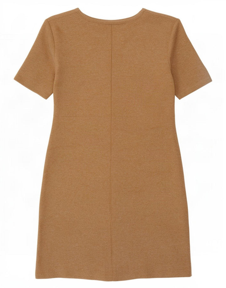 Zara Mujer Vestido Recto UK 10 Small Beige