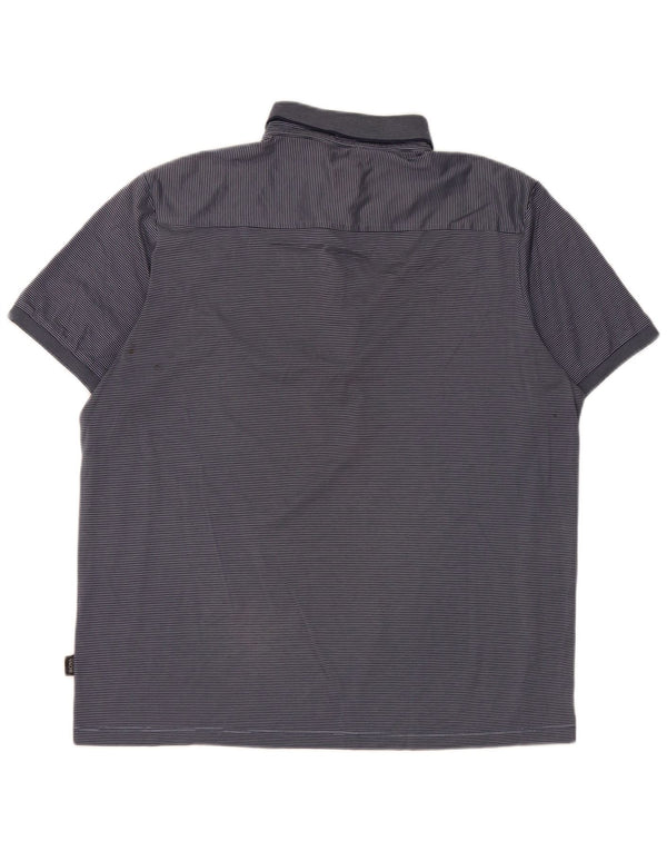 Hugo Boss Hombre Polo de corte regular con rayas diplomáticas en azul marino grande