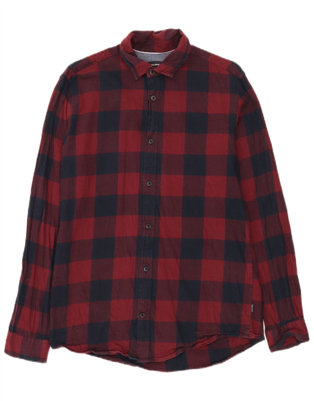 Camisa Jack & Jones Regular Fit De Franela De Algodón A Cuadros Rojo Medio