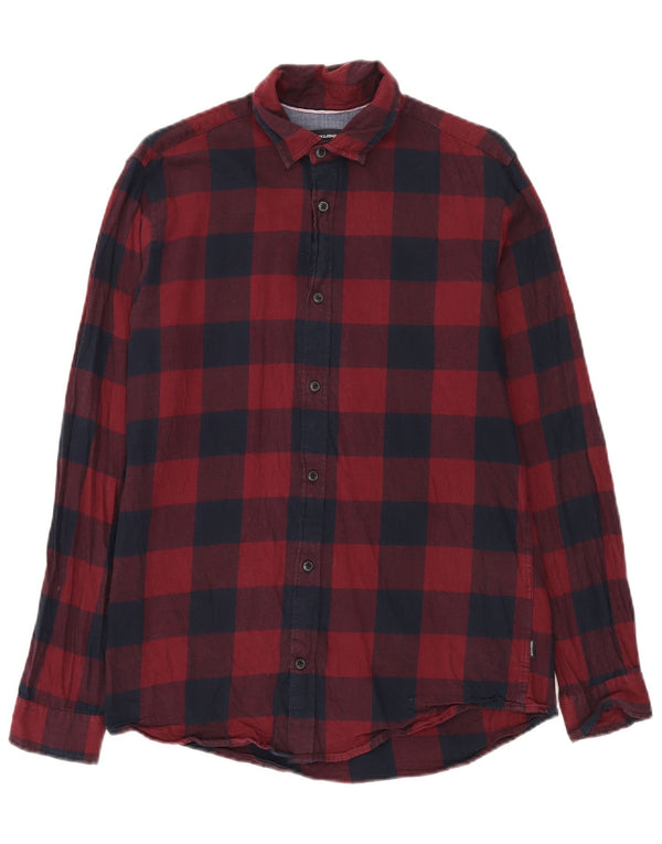 Camisa Jack & Jones Regular Fit De Franela De Algodón A Cuadros Rojo Medio
