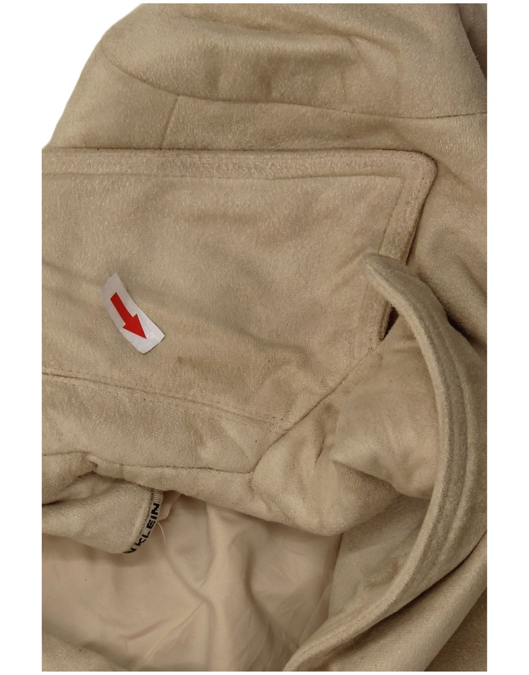 CALVIN KLEIN Chaqueta tipo blazer de 3 botones para mujer UK 46 Grande Poliéster beige