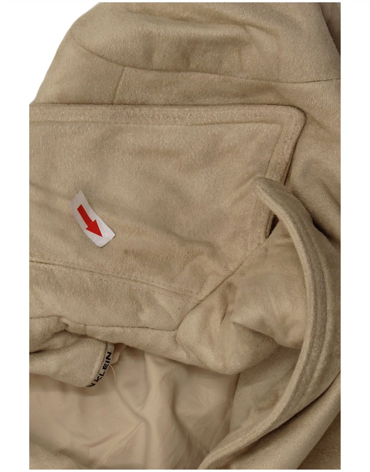 CALVIN KLEIN Chaqueta tipo blazer de 3 botones para mujer UK 46 Grande Poliéster beige