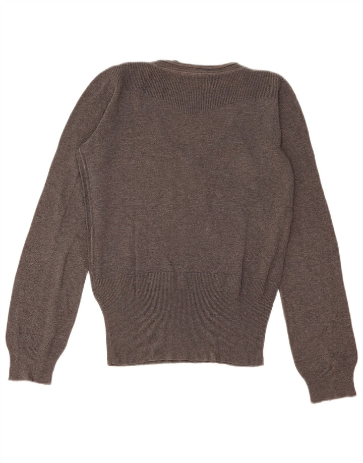 Levi's Jersey con cuello en V para mujer UK 12 Algodón gris medio