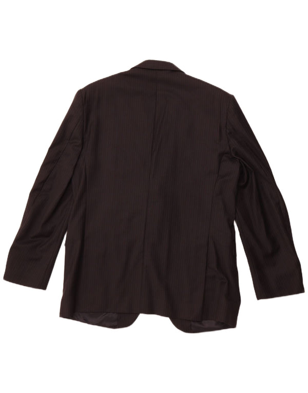 CERRUTI 1881 Chaqueta tipo blazer de 3 botones para hombre IT 54 2XL Lana negra a rayas