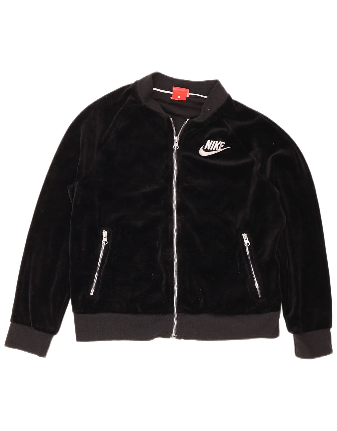 Nike - Chaqueta de chándal de terciopelo extragrande para mujer, talla S, color negro