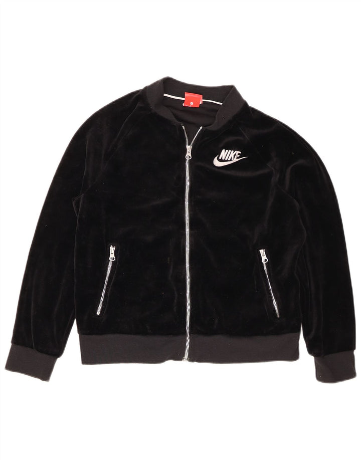 Nike - Chaqueta de chándal de terciopelo extragrande para mujer, talla S, color negro