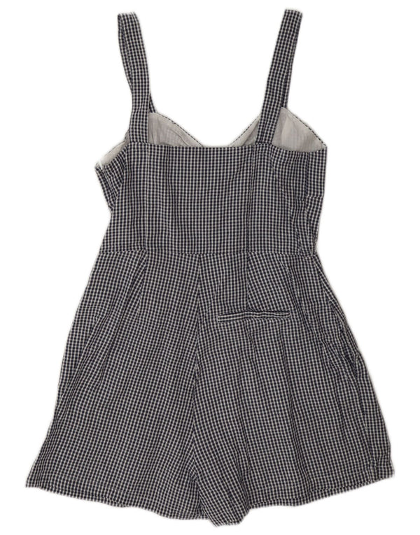 Jack Wills Mono corto regular sin mangas para mujer UK 10 Small Blue Check Cotton