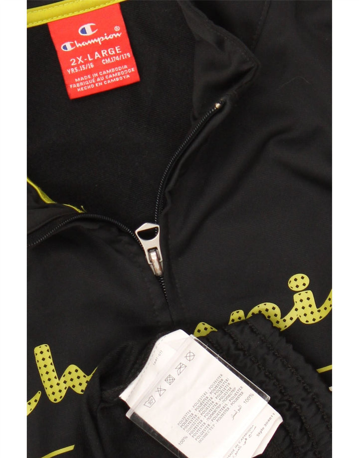 Champion Chaqueta de chándal gráfica para niños 15-16 años 2XL Poliéster negro