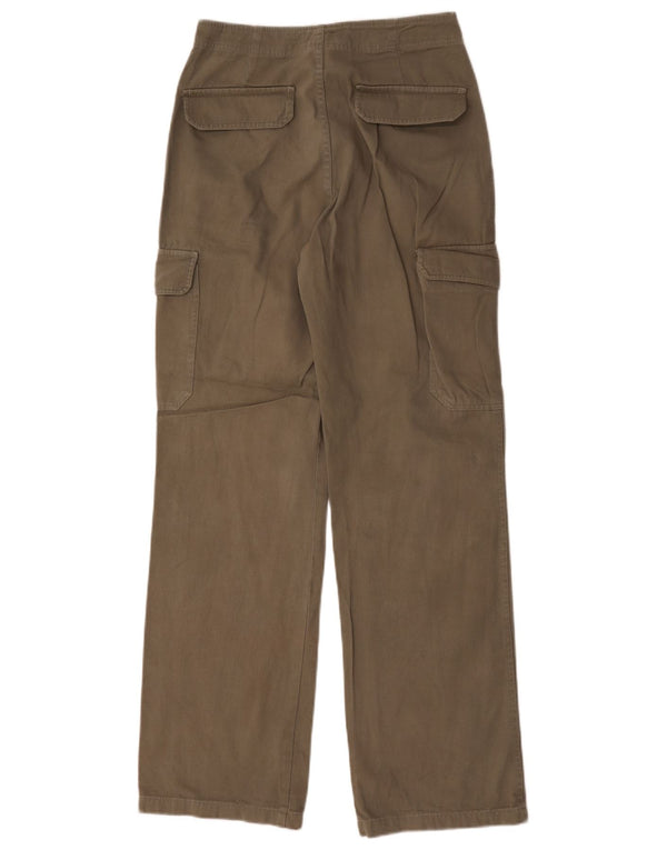 Zara Mujer Pantalón Cargo Recto EU 36 XS W26 L31 Algodón Caqui