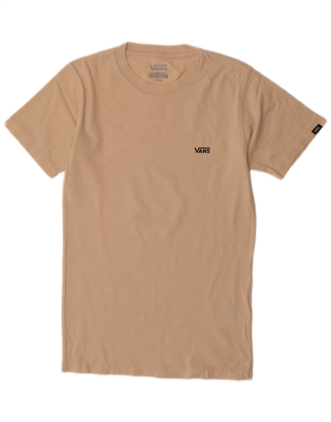 VANS Hombre Classic Fit Camiseta Top XS Beige Algodón