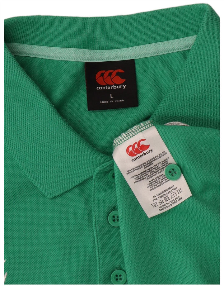 Canterbury Polo IRFU para hombre Poliéster verde grande