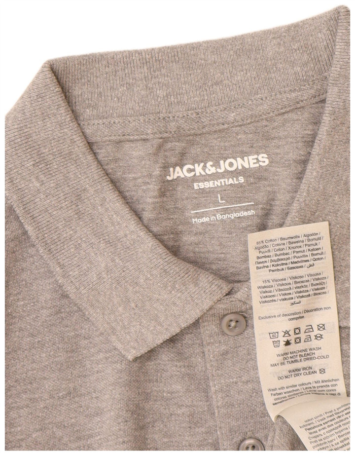 Polo Jack & Jones para hombre de algodón gris grande
