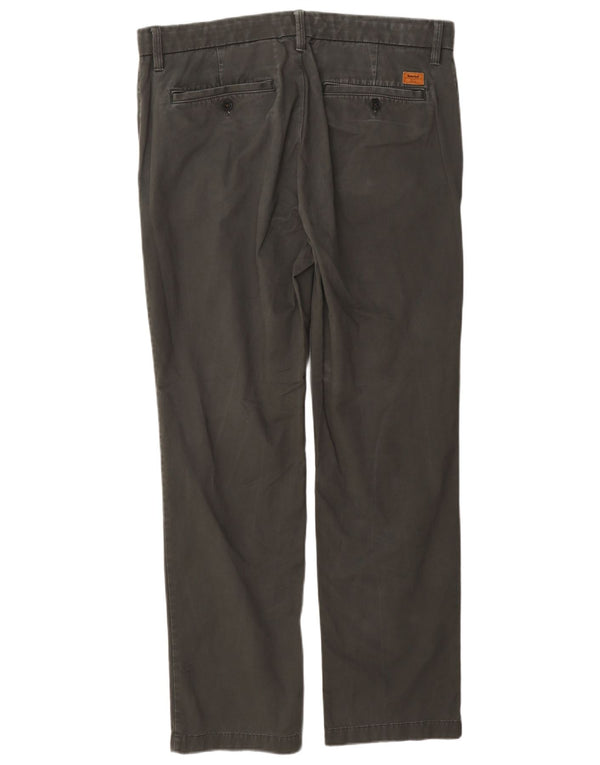 Timberland Mens Straight Chino Trousers W34 L32 Grey Cotton
