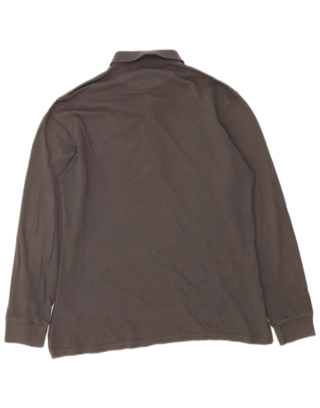 GAS Polo de manga larga para hombre de algodón gris grande