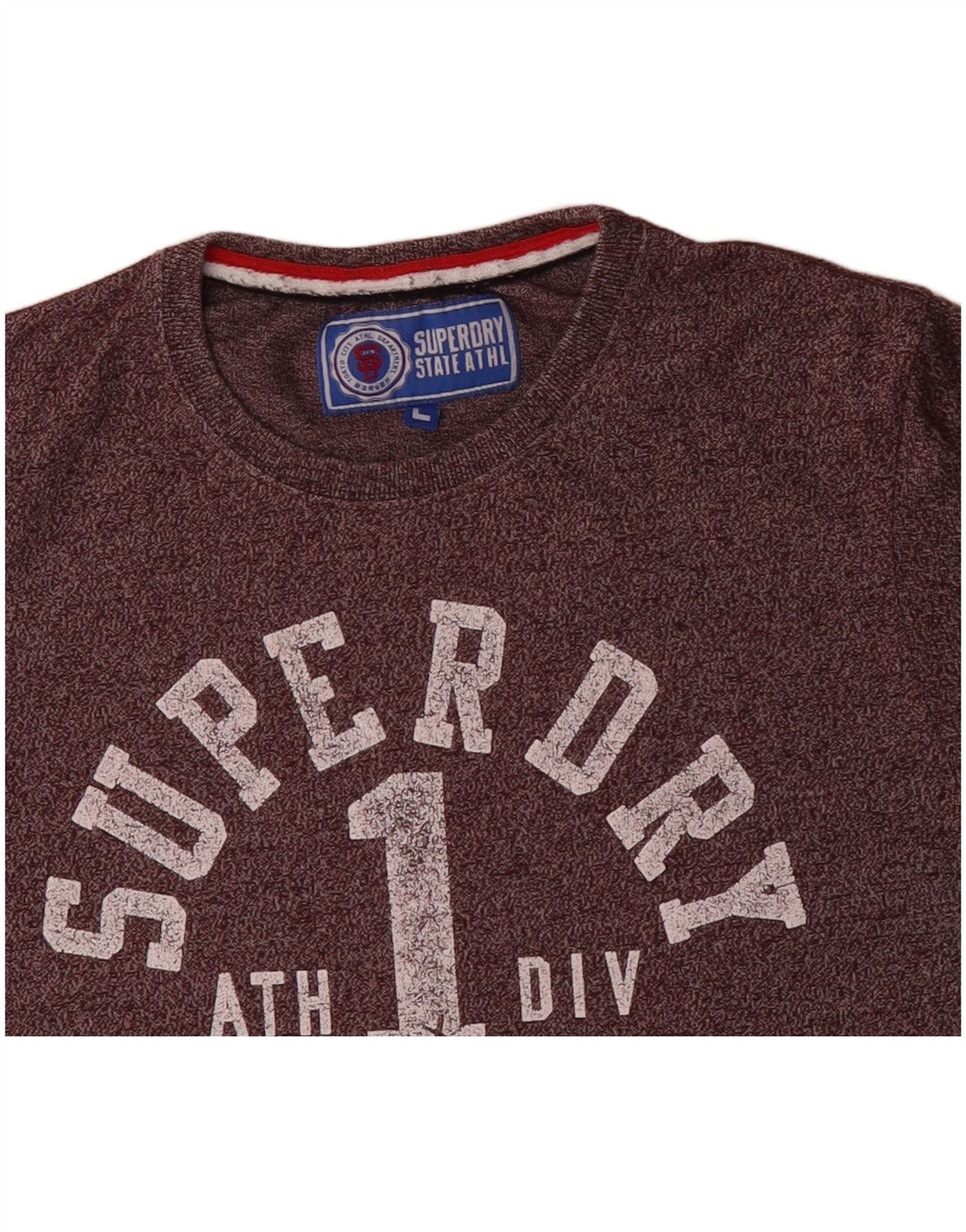 SUPERDRY Camiseta gráfica para hombre Top grande de algodón moteado morado