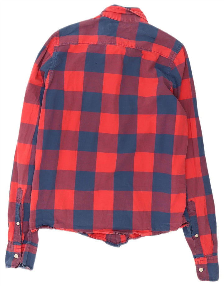 Camisa HOLLISTER de hombre de algodón a cuadros rojo mediano
