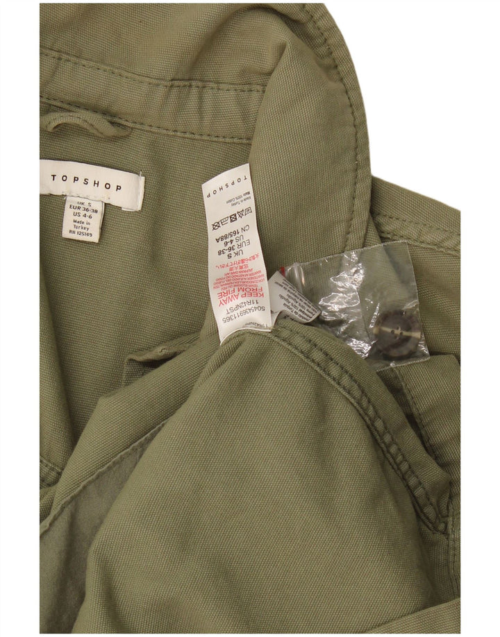 Topshop Chaqueta utilitaria extragrande para mujer UK 10 Small Khaki Cotton