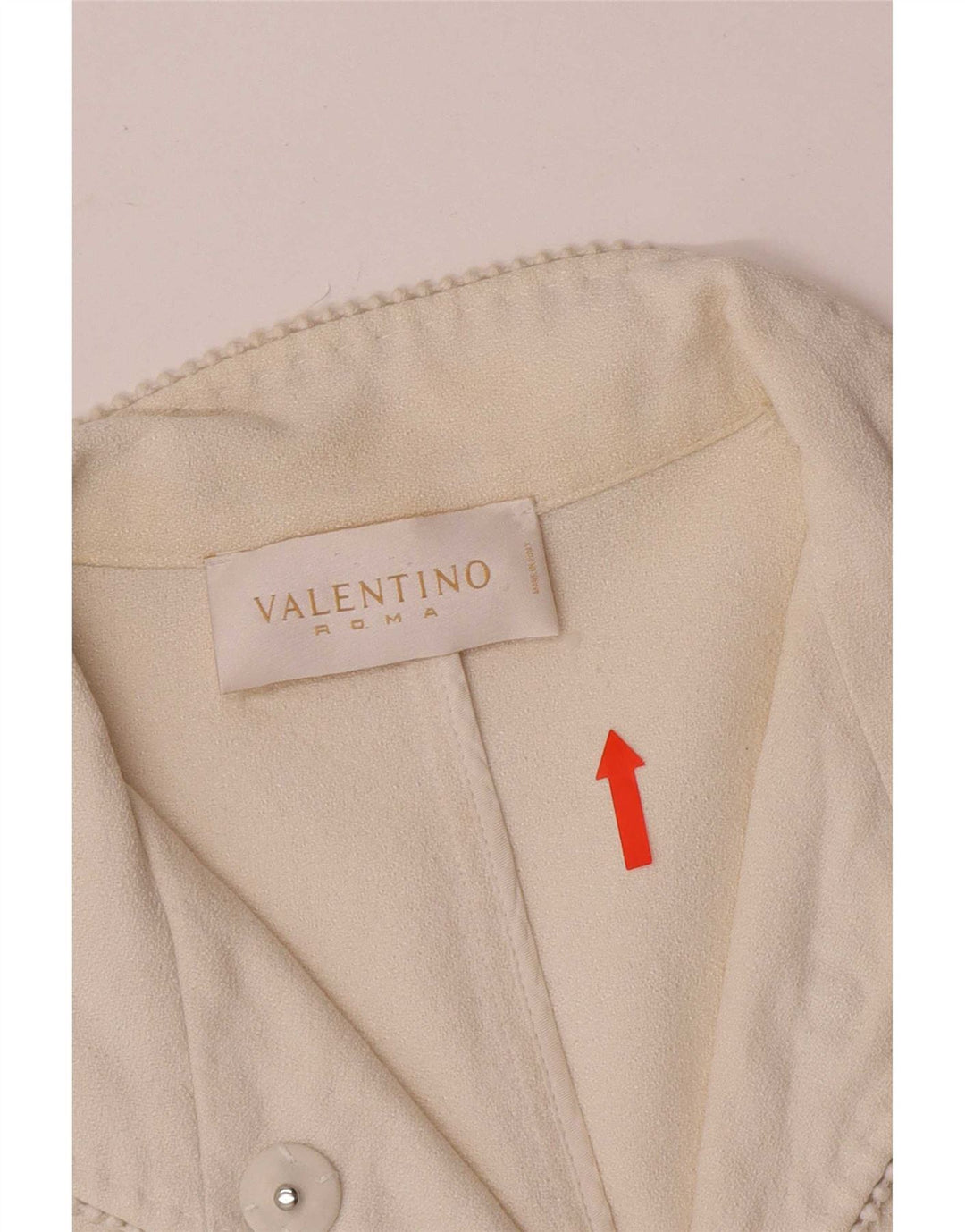 Chaqueta tipo blazer corta con 1 botón para mujer Valentino IT 44 Mediana de algodón blanco roto