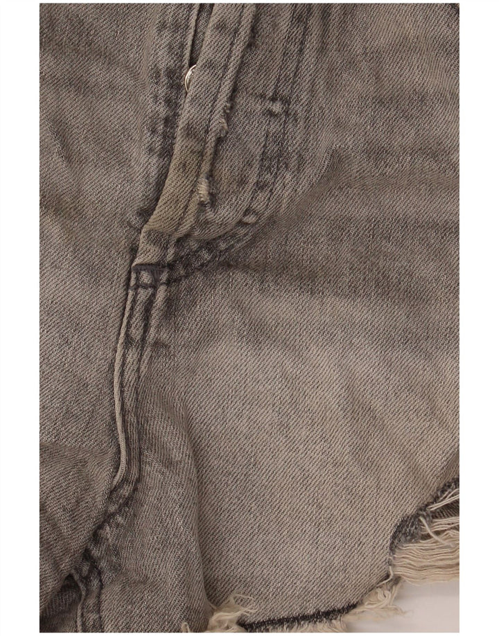 Zara Pantalones cortos desgastados de mezclilla para mujer EU 40 Medium W30 Algodón gris