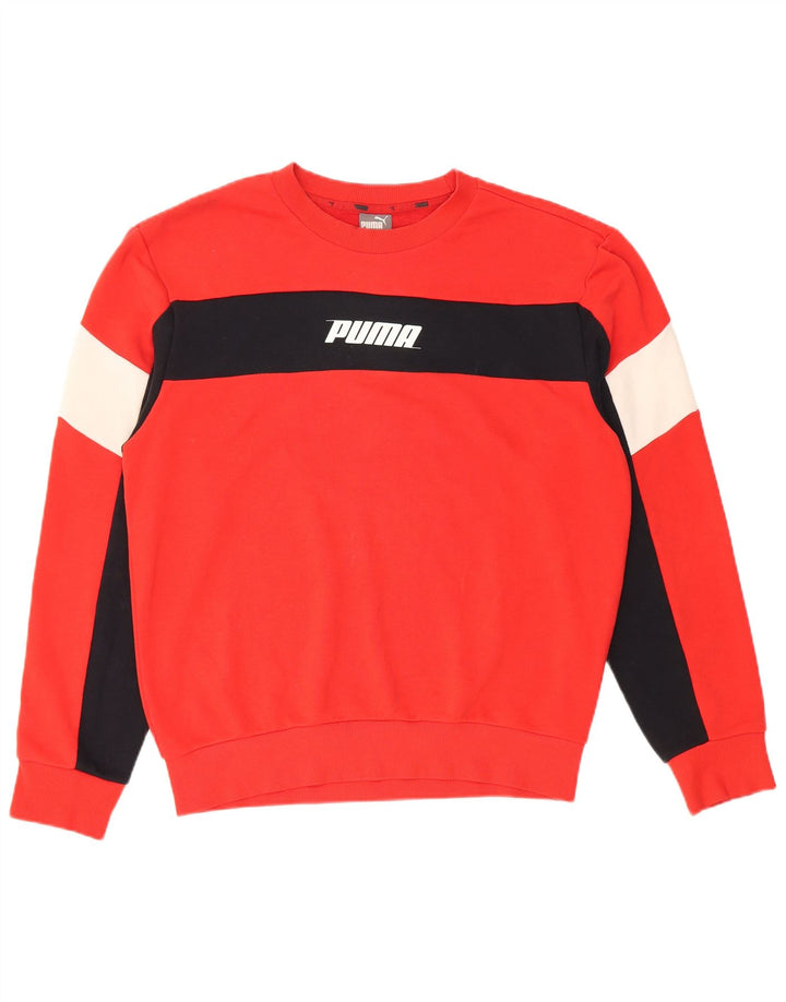 Puma Sudadera Estampada Con Estampado De Algodón Para Hombre Pequeño Rojo Colorblock