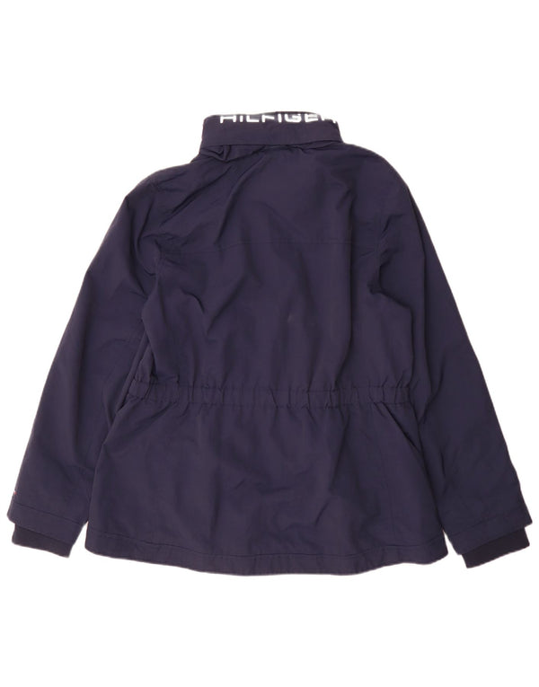 Tommy Hilfiger Chaqueta impermeable para mujer UK 44 Grande Azul marino Colorblock Nylon