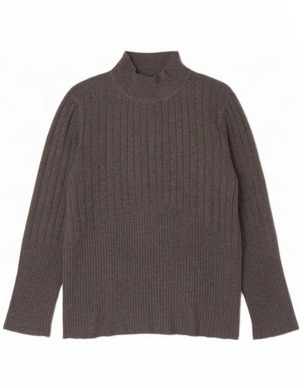 Marks & Spencer Suéter tipo jersey con cuello alto para mujer UK 40 Viscosa gris medio