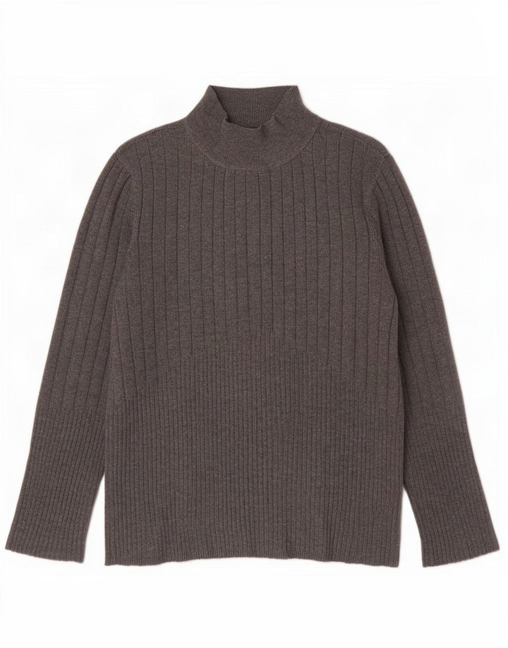 Marks & Spencer Suéter tipo jersey con cuello alto para mujer UK 40 Viscosa gris medio