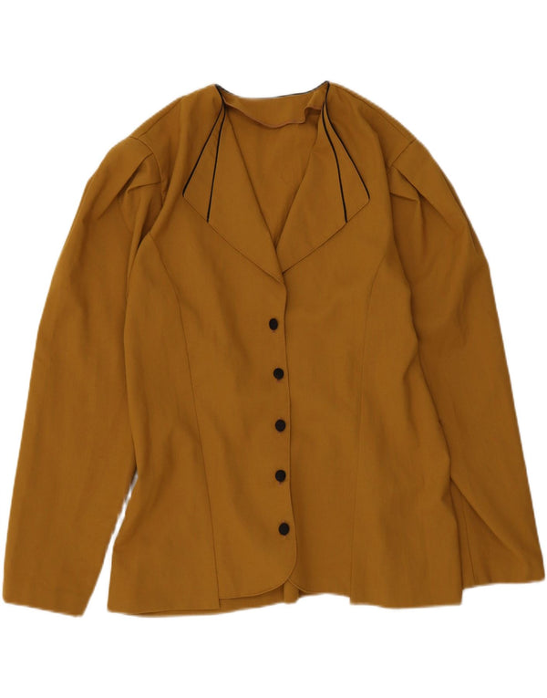 Vintage Womens 5 Button Blazer Jacket UK 14 Medium Brown