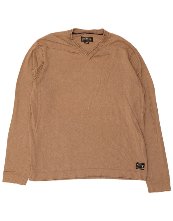 Marlboro Classics Jersey con cuello en V para hombre XL Beige