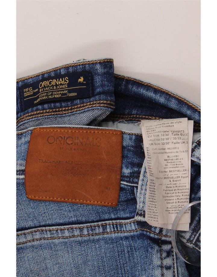 JACK & JONES Vaqueros ajustados para hombre W32 L30 Algodón azul