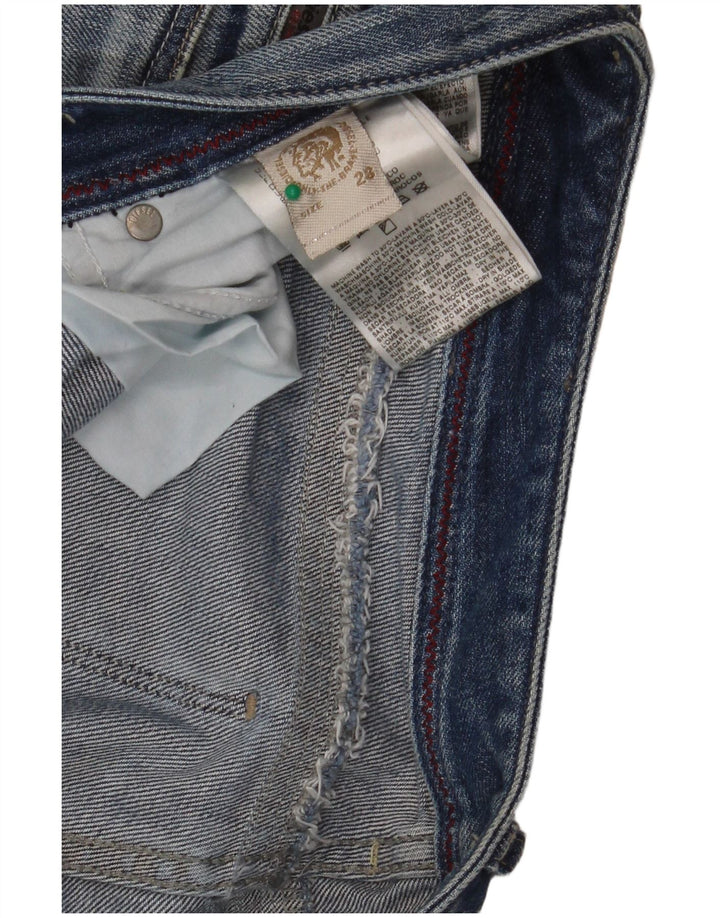 Diesel Mujer Vaqueros Rectos Desgastados W28 L32 Algodón Azul