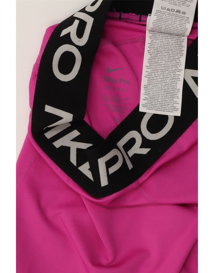 NIKE Pantalones cortos deportivos Dri Fit Graphic para niñas 13-14 años XL Bloque de color rosa