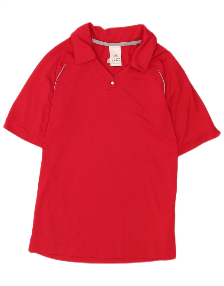 Adidas Polo para mujer UK 12 Medio Rojo Poliéster