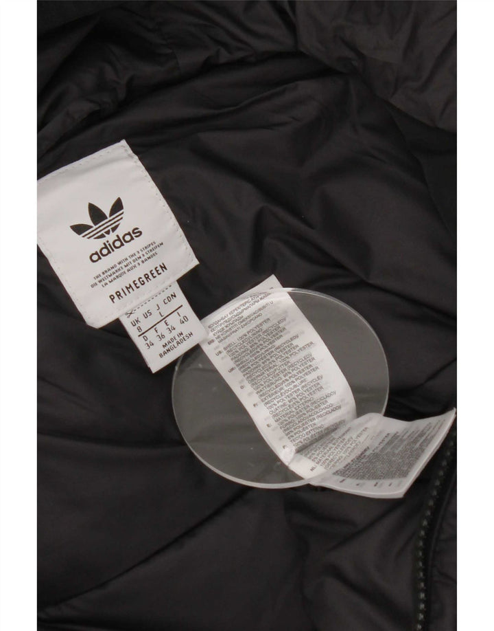 Adidas Chaqueta acolchada con capucha para mujer UK 8 Small Poliéster negro