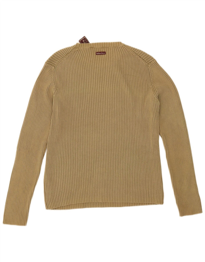 MARLBORO CLASSICS Jersey con cuello redondo para hombre, talla grande, algodón caqui