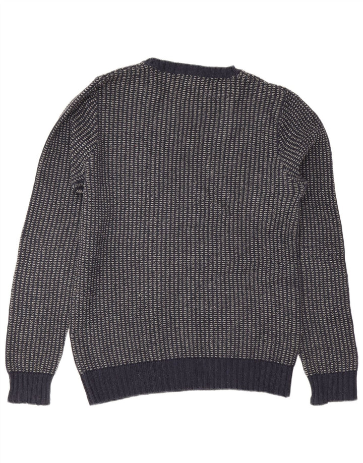 Gant Jersey De Cuello Redondo Para Hombre Jersey De Algodón A Rayas Azul Marino Medio